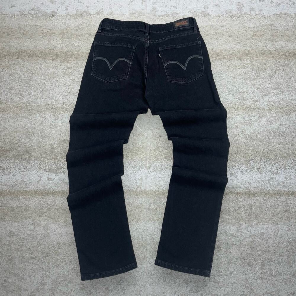 Vintage Y2K Levis Jeans Womens 6M Mid Rise Skinny Jet Black Wash Denim